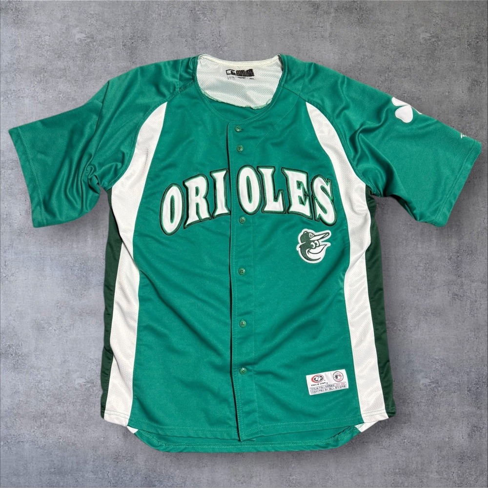 Baltimore Orioles Jersey MLB True Fan Green Irish St Patricks Day Men's Size L‎